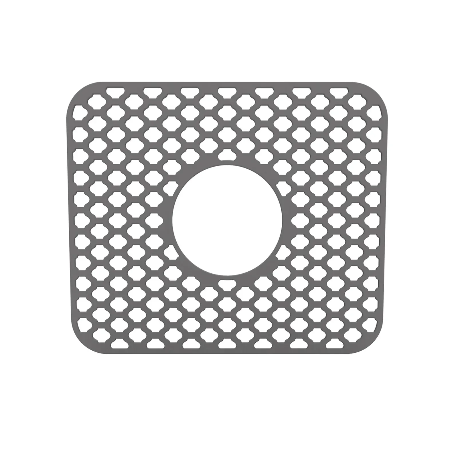Silicone Kitchen Sink Mat, Non-Slip Sink Protector, Center Drain (6-Pack)